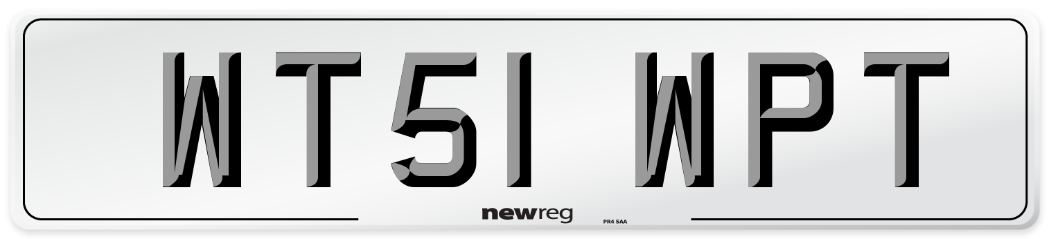 WT51 WPT Number Plate from New Reg